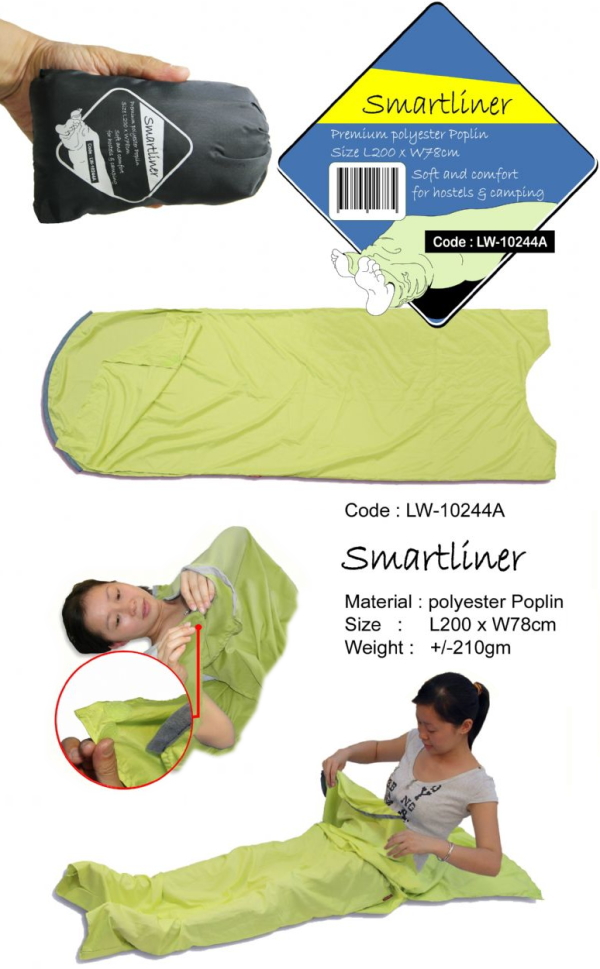 体温調節しやすいシュラフ（寝袋）ライナー、インナーシーツ